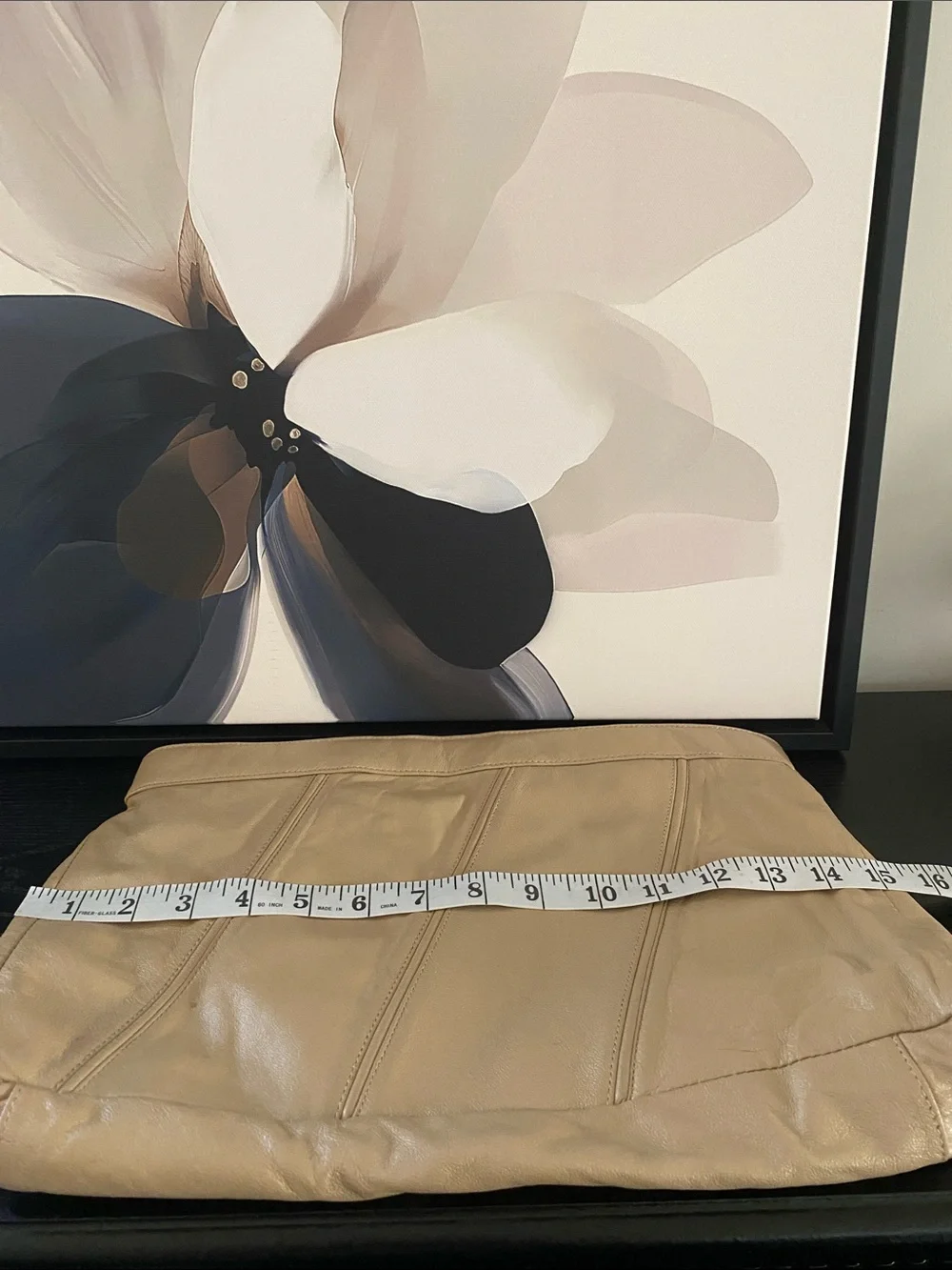 Vintage 80’s Brenalini By Jonotti Oversized Taupe Leather Clutch